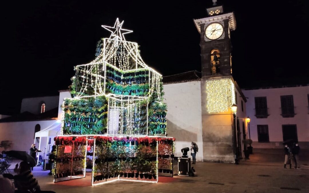 El mayor jardín vertical del mundo en un árbol de Navidad da la bienvenida a las fiestas en nuestro municipio